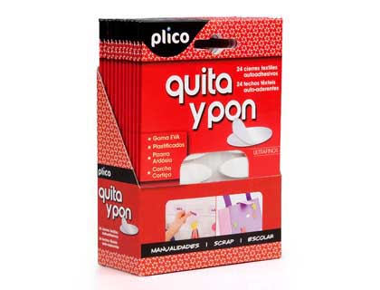 24 piezas de velcro autoadhesivo ovalado Plico color blanco 35x12mm.